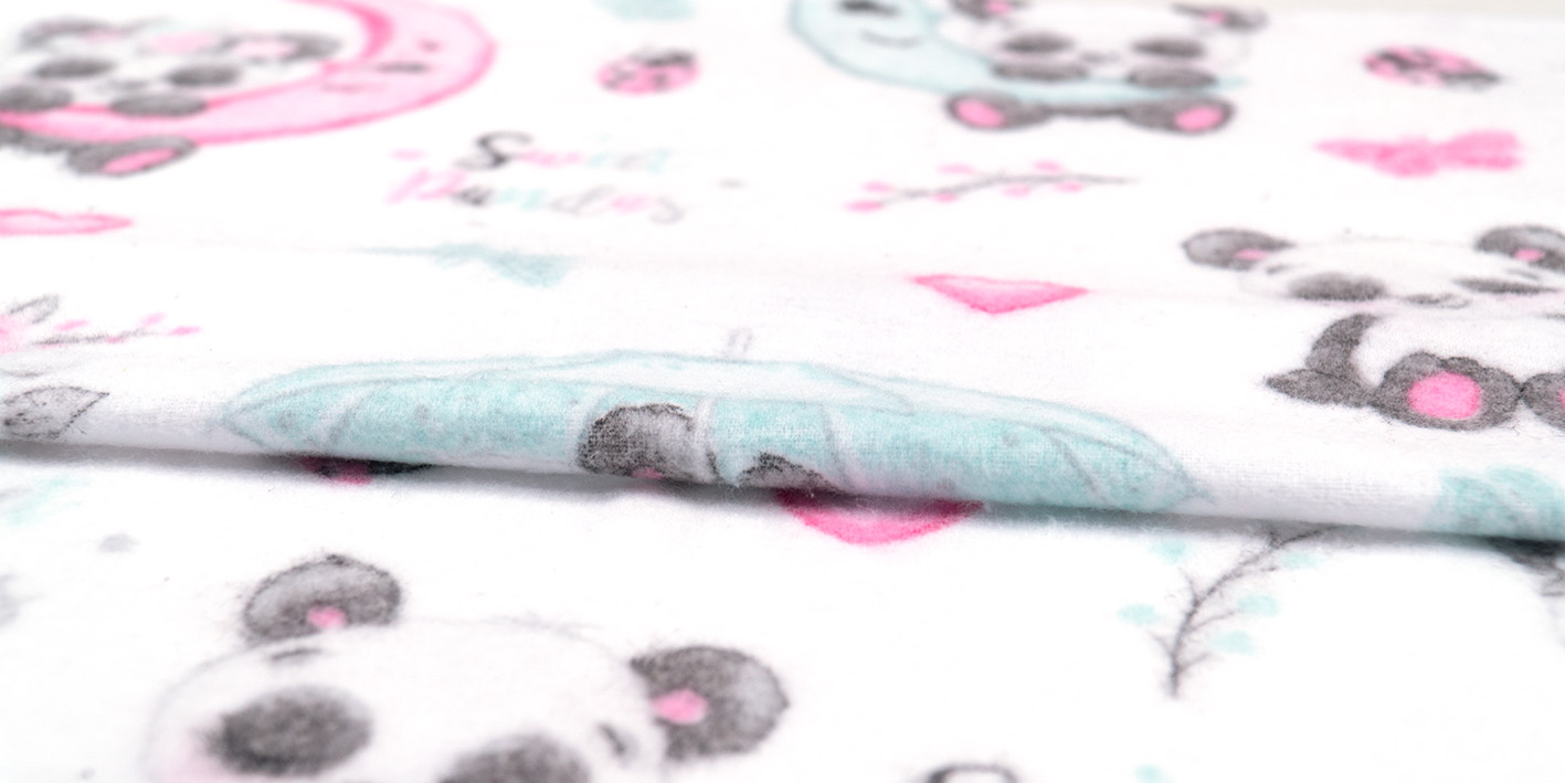 Pielucha flanelowa pandy para